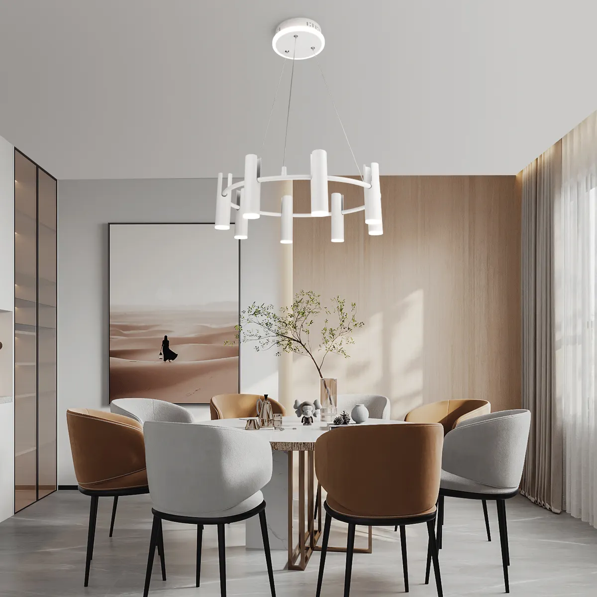 Lampe suspendue circulaire à Led en acrylique, minimaliste et moderne, luminaire décoratif d'intérieur