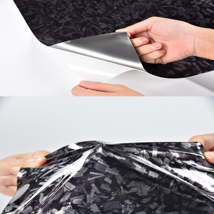 TPU cao linh hoạt bóng đen giả mạo sợi carbon xe vinyl bọc phim Sticker không khí phát hành miễn phí tự dính xe Gói phim - Product Image 3