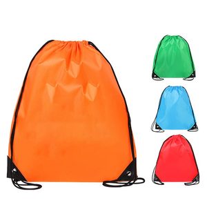 Heavy Duty Custom Logo party Travel Color <b>Waterproof</b> Polyester <b>Drawstring</b> <b>Bags</b> Sports Shoe Gym Sack Durable <b>Drawstring</b> Backpack - Product Image 2