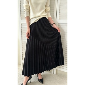 Women's Winter Long <strong>Wool</strong> Knitted A-Line <strong>Skirt</strong> High Waist Big Swing College Style Pleated Casual Solid Pattern Sweater <strong>Skirt</strong> - Product Image 6