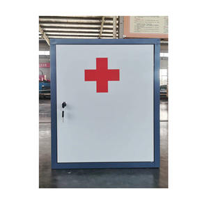 Estuche de almacenamiento de kit de emergencia familiar, caja de medicamentos, organizador médico de acero montado en la pared con llaves, caja de primeros auxilios de metal, gabinete - Product Image 3