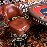 Cadeira de Poker Luxuosa Vermelha com Base Polida, Confortável, Apoio Lombar Confiável, Peça de Design para Sala de Jogos em Casa