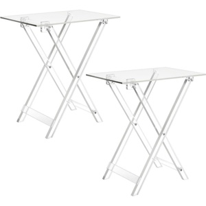 Acrylic có thể gập lại TV Bàn ăn tối cho ăn Snack cà phê giường bàn bên phòng khách đồ nội thất nhà bếp lắp ráp dễ dàng - Product Image 1