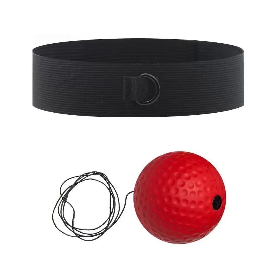 Bandeau tricoté extensible-boule rouge