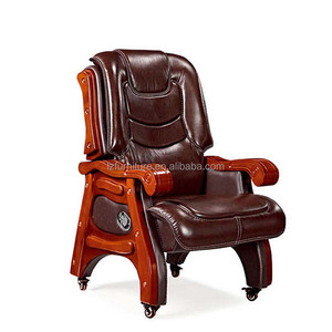 Chaise de bureau ergonomique avec accoudoirs en bois massif - Product Image 2