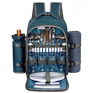 Free Sample Picnic Basket Backpack for 4 <b>Person</b> with <b>Blanket</b>, Wine Holder, Cooler Compartment, Cutlery Set, Bridal Shower Gifts - Product Image 1