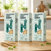 Nouvelle Boîte de Ramen Udon Végétalienne Raffinée 22g à Haute Teneur en Protéines, Non Frite, de Fabrication OEM pour un Repas Sain en Voyage