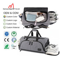 Sac de sport imperméable personnalisé unisexe, sac de voyage convertible, sac à dos de gym avec compartiment pour chaussures et poche pour vêtements mouillés pour les voyages et les sports