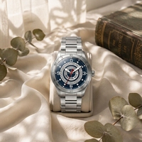 Orologio da Uomo Scheletrato Multistrato con Bracciale Integrato a Maglie Piatte in Acciaio Inossidabile, Lusso, Business, Impermeabile