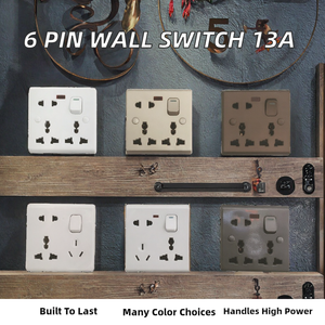 Interruptor de Pared Eléctrico Blanco de 6 Pines al por Mayor, Enchufe SY--002 IP20 de Proveedor Chino, Bangladesh, 13A Máx. Corriente Máxima de 250V Voltaje - Product Image 2