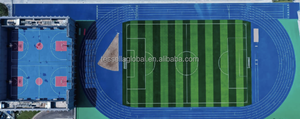 Terrain de football artificiel de pelouse d'herbe de <span class=keywords><strong>gazon</strong></span> <span class=keywords><strong>synthétique</strong></span> bicolore de vente chaude avec le type de terrasse de traitement de dégagement - Product Image 6