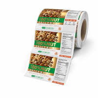 Étiquettes adhésives personnalisées en feuille d'or pour pots de noix - Autocollants en papier d'art imprimés UV résistants à l'huile pour emballages de noix mélangées, cadeaux et snacks haut de gamme
