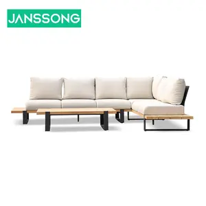 2024 muebles modernos de madera maciza conjunto de sofá de teca sala de estar hogar Bar sofá Patio Hotel sofá de jardín al aire libre