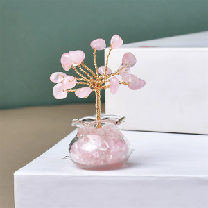 Commercio all'ingrosso fatto a mano ametista di cristallo ghiaia albero con Base di vetro filo di rame guarire pietre decorazione per ufficio altri oggetti di cristallo - Product Image 4