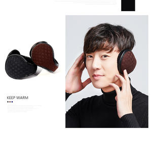 Adjustable Winter Foldable PU Knitted Lightweight 80g Warm Plush <b>Ear</b> <b>Muffs</b> for Men and Women Earflap N0081 - Product Image 1