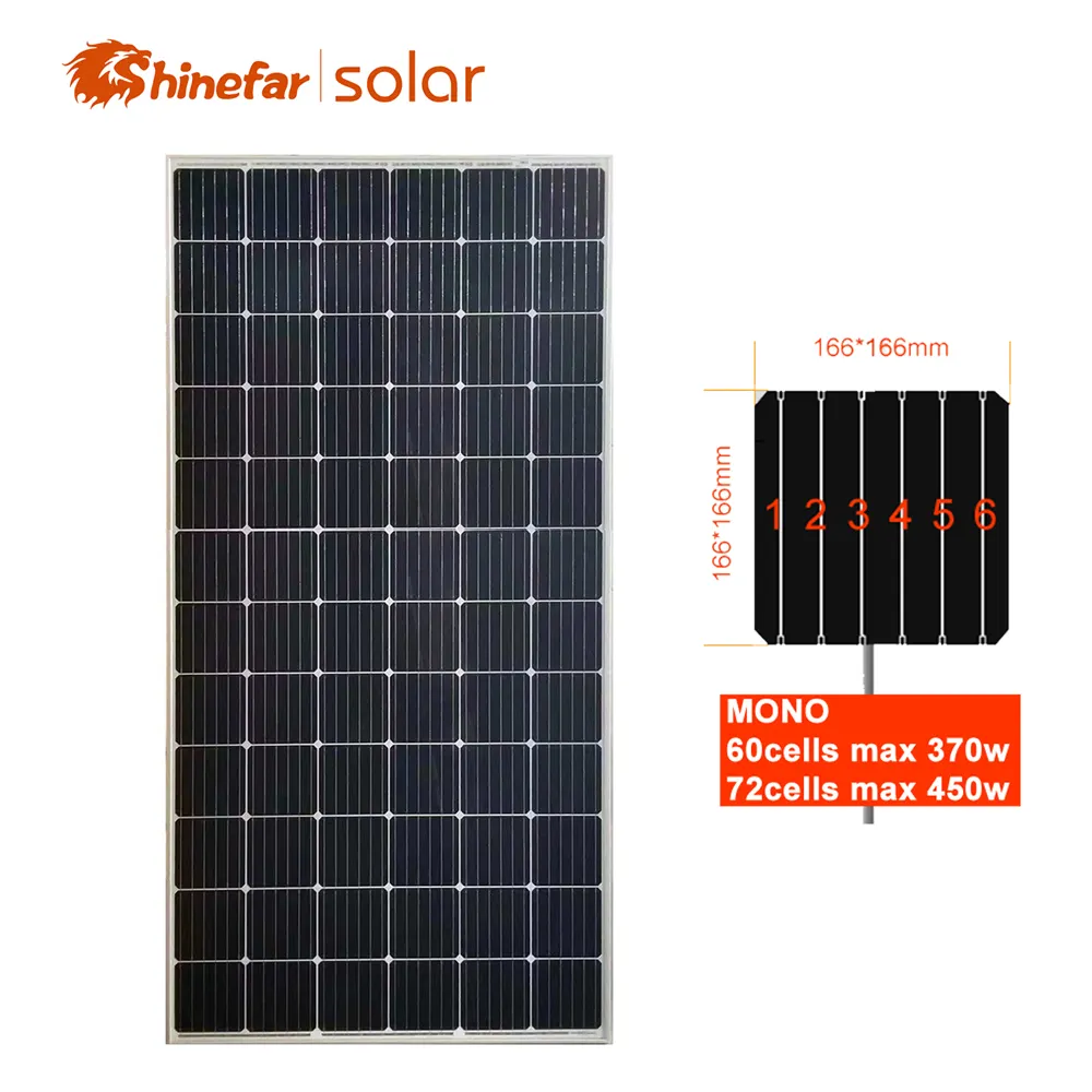 Shinefar new design 420W 440W 450W mono solar panels solar power bank