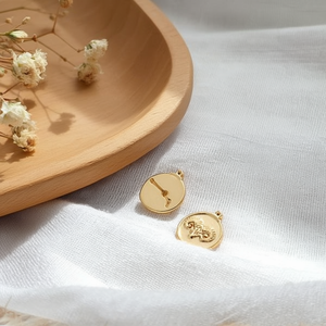 Orecchini a Perno con Segno Zodiacale Angelina 12mm in Acciaio Inossidabile Placcato Oro, Gioiello Unisex da Regalo - Product Image 5