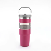 Tumbler Sedotan Lipat Grosir 20oz/30oz, Mug Perjalanan Anti Bocor, Vakum Panas/Dingin, Tumbler Sublimasi, Botol Air Olahraga Gym