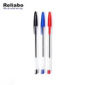 Reliabo Chinese Cheapest Ball Point Pen Biros Red Blue Black Classical Appearance Fit For School Students Office