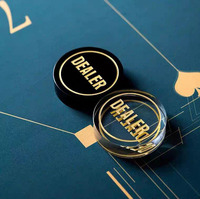 Bouton de croupier en verre cristal rond avec logo personnalisé, transparent et solide, marqueur de table de poker, accessoires de jeu de casino Texas Hold'em