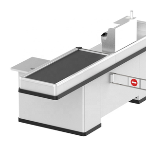 Mostrador de recepción de superficie sólida, mesa de acrílico resistente, enrollado en frío, tienda moderna, color blanco - Product Image 4