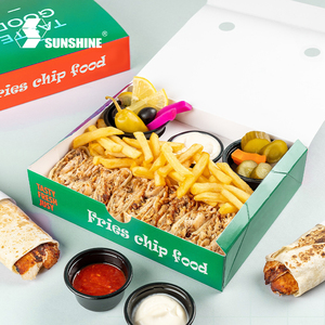 Tùy Chỉnh Takeaway Thức Ăn Nhanh Giấy Các Tông Gà Chiên Burger Khoai Tây Chiên Bao Bì Hộp Với Nước Sốt Divider Ketchup Chủ - Product Image 4