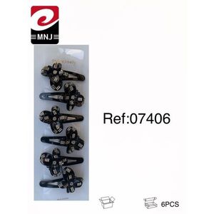 Set di fermagli per capelli MNJ, 6 pezzi, design floreale nero, per donne e ragazze - Product Image 2