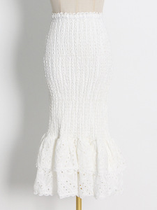 Trajes casuales de dos piezas de un hombro para mujer blanca con cuello cuadrado Método tejido de cintura natural para la temporada de verano al por mayor - Product Image 3