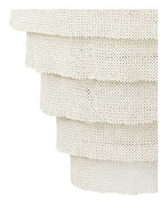 ナチュラルホワイトココビーズペンダントライトリビングルーム用ラウンドヴィラ階段大白3層リングラウンドココナッツシェル - Product Image 3