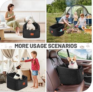 Siège de voiture <span class=keywords><strong>pour</strong></span> chien de petite et moyenne taille, avec mousse à mémoire de forme, capacité de 35 lb, siège surélevé <span class=keywords><strong>pour</strong></span> animaux de compagnie, housse amovible lavable, poches de rangement - Product Image 3