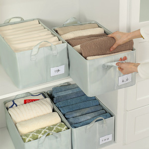 Clothing Organizer Storage <b>Basket</b> Canvas Rectangle Foldable Washable <b>Large</b> Capacity For Clothes Pants Standing Type - Product Image 2