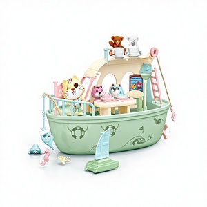 Bateau de croisière à thème chat marin en ABS, ensemble de jeu d'imitation, jouet de rangement et de bain - Product Image 4