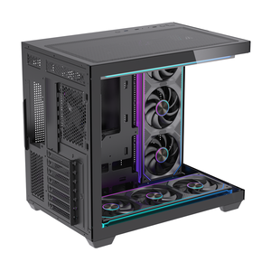 LOVINGCOOL ATX <span class=keywords><strong>PC</strong></span> <span class=keywords><strong>Gaming</strong></span> Case Gamer <span class=keywords><strong>PC</strong></span> Gabinete Chasis Carcasa de escritorio Cajas de computadora de vidrio templado con pantalla de temperatura - Product Image 3