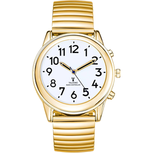 Montre parlante anglaise et espagnole pour les aveugles malvoyants Seniors Bracelet extensible Bracelet de montre Quartz <span class=keywords><strong>Voix</strong></span> analogique wit - Product Image 1