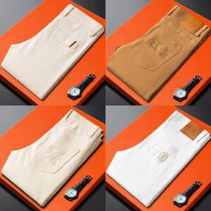 2025 usine personnalisé hommes printemps automne affaires pantalons décontractés haut de gamme confortable à la mode <span class=keywords><strong>grande</strong></span> <span class=keywords><strong>taille</strong></span> coton ample droite - Product Image 5