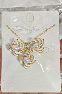 Conjuntos nupcial de joyería fina de flor giratoria INS, collar de perlas chapado en oro, pendientes, joyería roja negra para mujer - Product Image 6