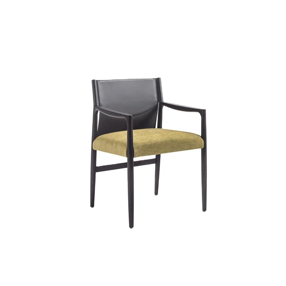 Orangefurn लकड़ी की कुर्सी कपड़े सीट आधुनिक डिजाइन असबाबवाला कुर्सी भोजन रेस्तरां कुर्सी