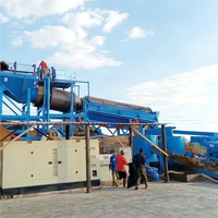 Installation de lavage à petite échelle pour l'extraction d'or, système de lavage mobile pour or alluvionnaire et placer avec trommel, canal de lavage et concentrateur centrifuge