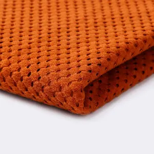 polyester warp knitting micro tricot brushed eyelet hole mesh fabric for lining car hemp sportswear