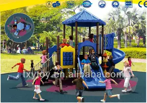 Perosotan kustom dengan logo taman hiburan, peralatan luar ruangan tempat bermain anak luar ruangan untuk rumah