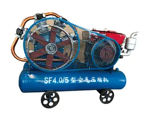 140cfm 22KW Portable 5 Bar 4 Capacity Diesel Engine Piston Air Compressor with air tank