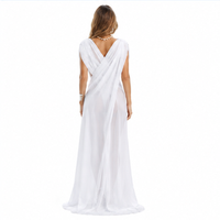 Fabricant sur mesure, faible MOQ, OEM ODM, Robe longue transparente cache-maillot pour femme, col en V profond, fente haute, pour la plage et les stations balnéaires, douce et légère