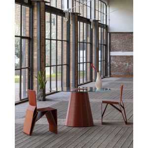 Mesa de comedor de lujo sostenible de fabricación italiana Diseño plegable de convivencia con estampado rojo oscuro-Erice's Excellent Collection - Product Image 3