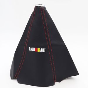 RALLART Gear <b>Shift</b> <b>Knob</b> Dust Cover Pu Leather Red Stitching Mitsubishi Manual Transmission Fit - Product Image 3