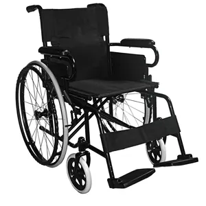 Equipo médico Silla de ruedas plegable Silla de ruedas manual de Enfermería de acero portátil - Product Image 3