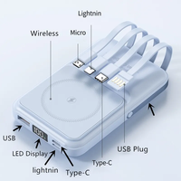 Support de téléphone magnétique avec batterie externe PD 20W, chargeur rapide sans fil, affichage LED, station d'alimentation en alliage d'aluminium pour 16 15 Pro Max
