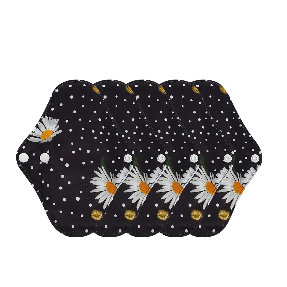 Print Designs Women Menstrual Bamboo Pads Women Reusable Sanitary Pads sanitary napkin manufacturers OEM washable