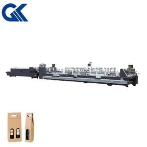 GAOKE High Speed 400m/min six corner box cardboard box cold glue 4 6 point folding gluing machine GK-800-GS
