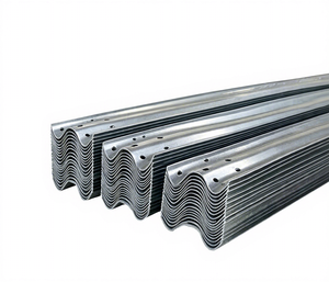 Barrière anti-collision pour autoroute en acier galvanisé à chaud Q235/Q345 à double poutre, réflecteur de grade diamant, homologuée H2W3, résistance aux impacts M65 - Product Image 1