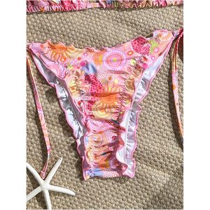 FOXA Ensemble bikini 2 pièces pour femme, maillot de bain bohème à volants, imprimé numérique extensible - Product Image 4